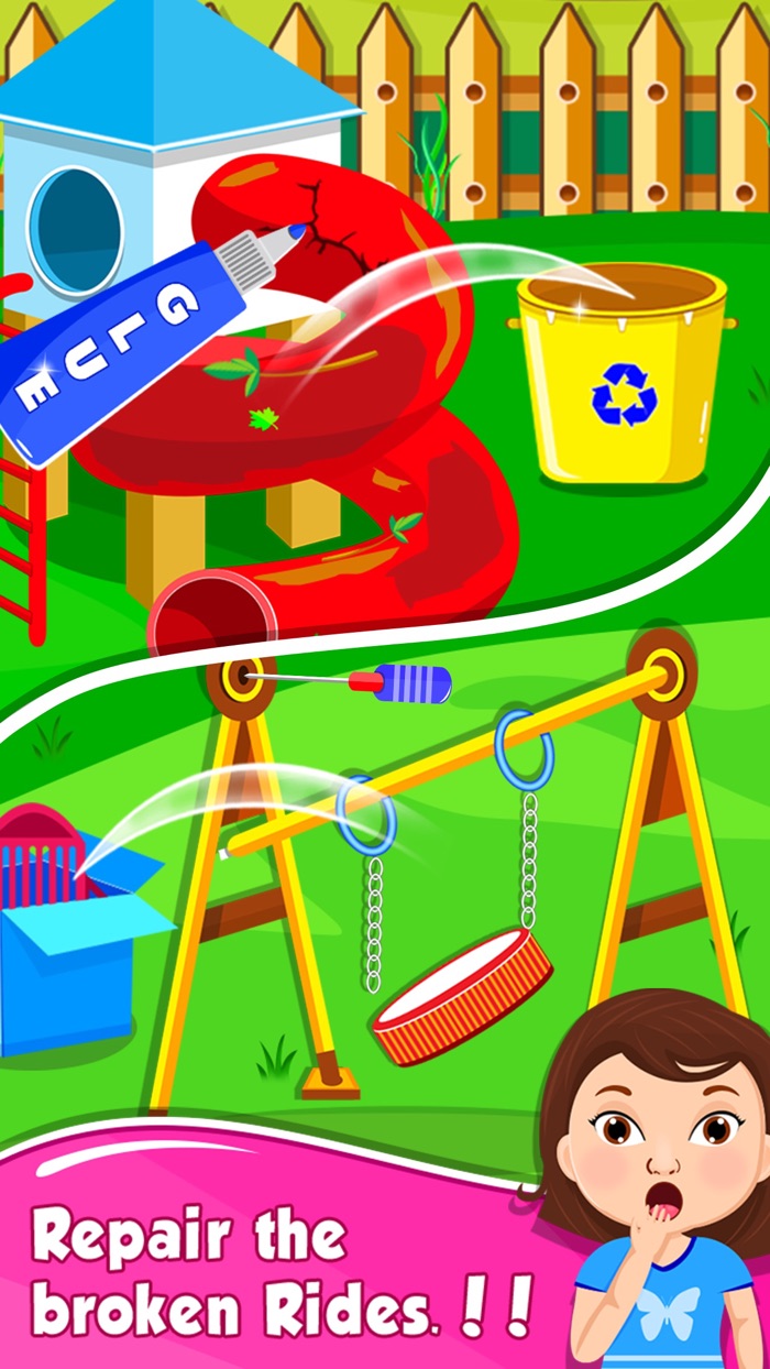 Baby Girl Cleaning House