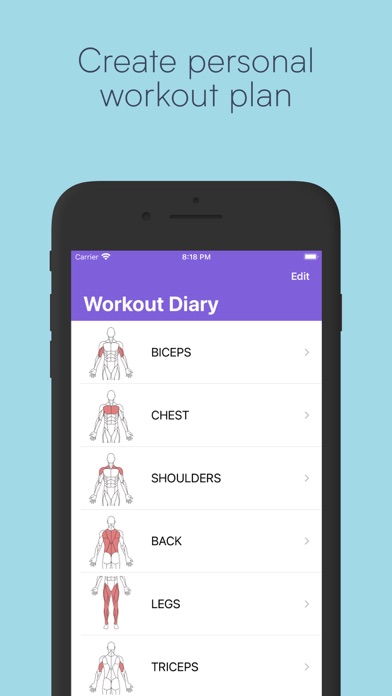 Screenshot #1 pour Workout Diary: Fitness