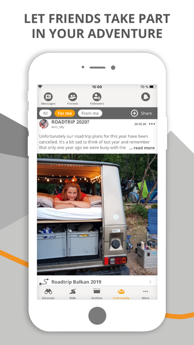 motocompano route & road trip Screenshot