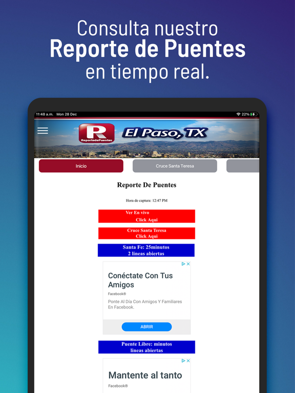 ReportedePuentes.com iPad screenshot 2 - Productivity app