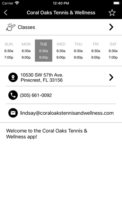 Coral Oaks Tennis Club Screenshot
