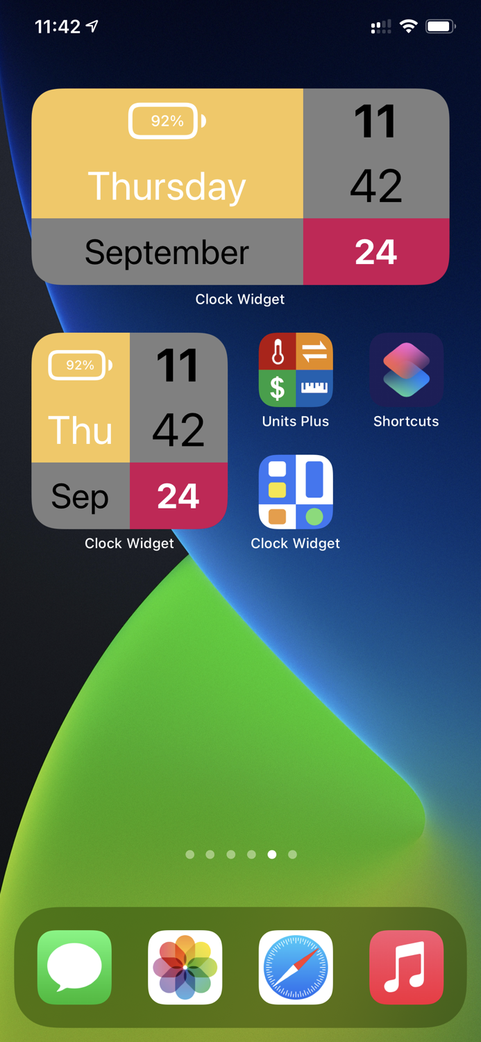 Clock Widget - Funky Colors