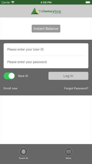 TriCentury Bank Screenshot