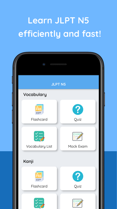 JLPT N5 Flashcards & Quizzes Screenshot