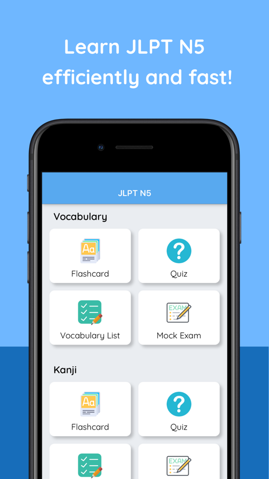 #1. JLPT N5 Flashcards & Quizzes (iOS) 由: NAOYA ONO