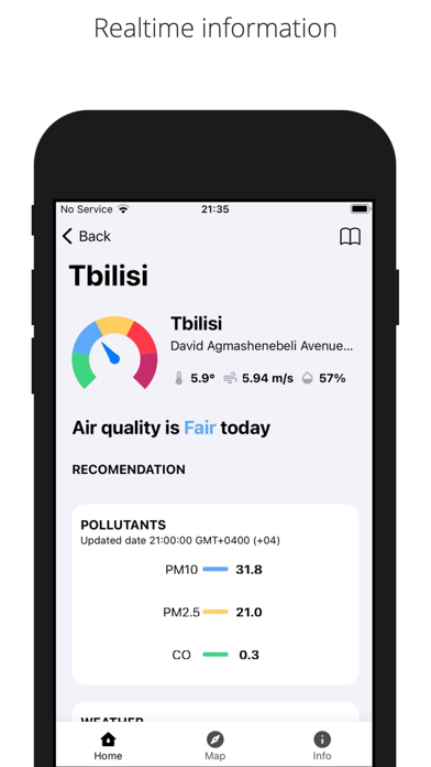 Georgian Air Quality Screenshot