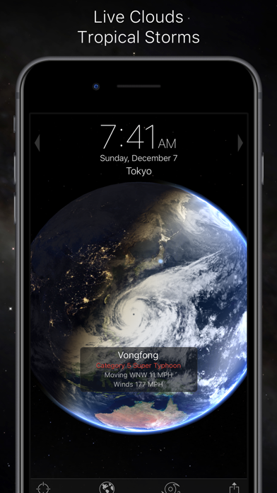Living Earth - Clock & Weather Screenshot