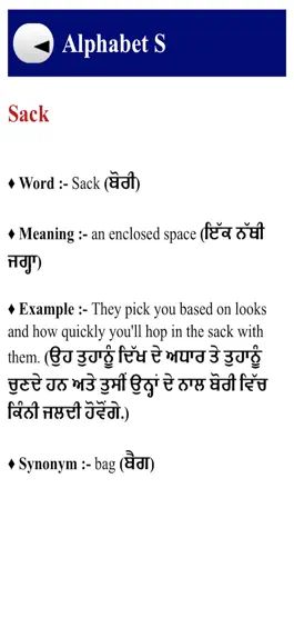 Game screenshot Punjabi English Dictionary apk