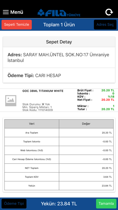 Fila Kırtasiye B2B Screenshot