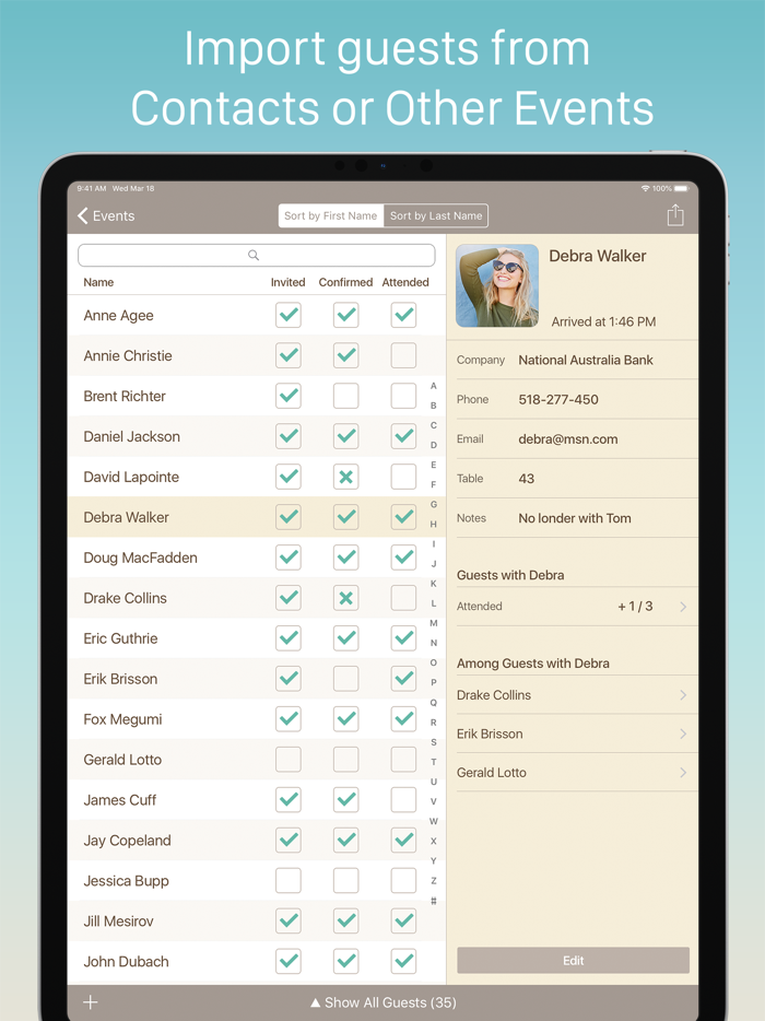 Guest List Organizer.
