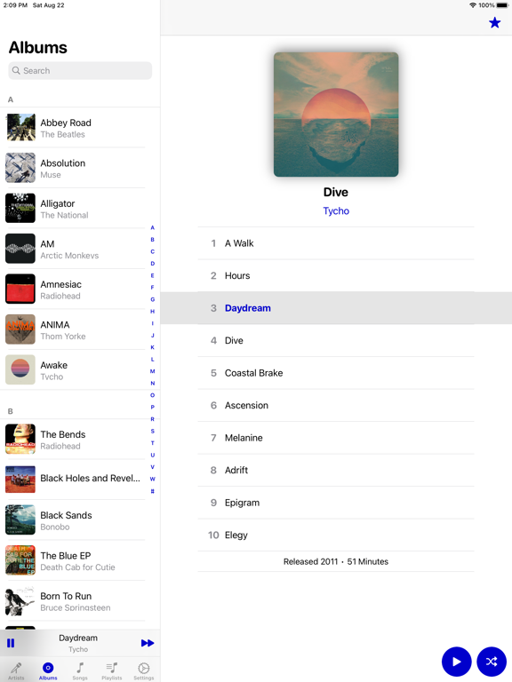 Dot Music Player iPad screenshot 2 - Music app
