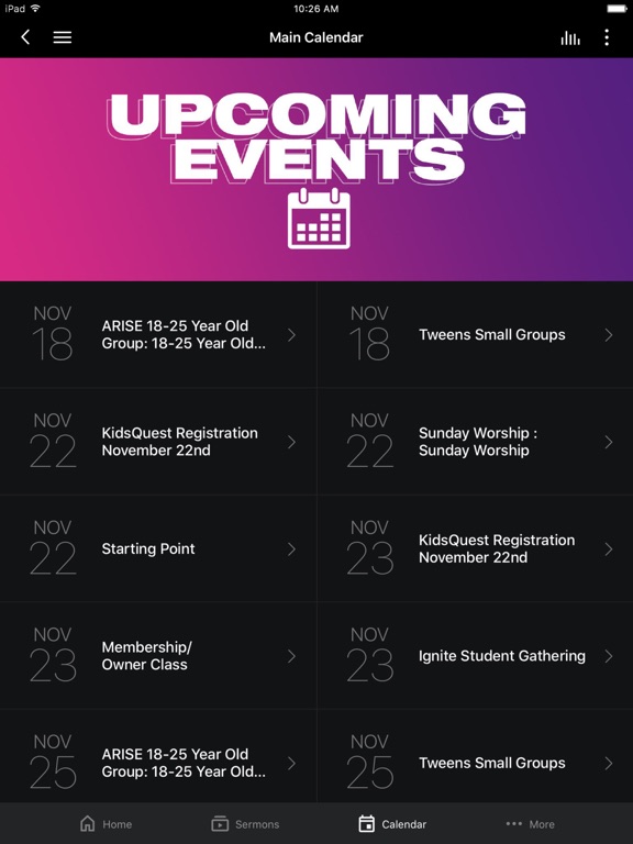 Quest Church Connect iPad screenshot 2 - Lifestyle app