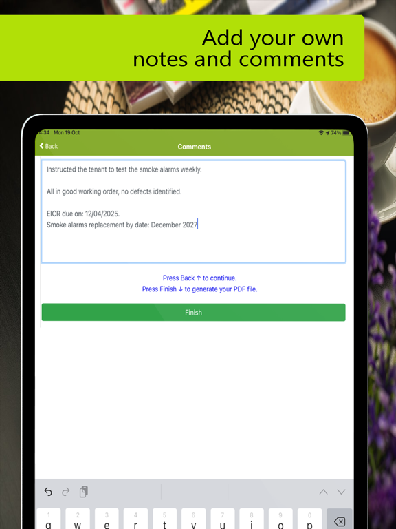 Landlords Electrical Checklist iPad screenshot