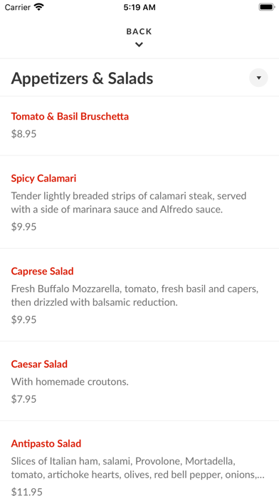 Sonny's Pizza and Pasta Screenshot