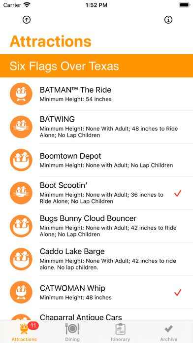 ThemePark Checklist: Arlington Screenshot