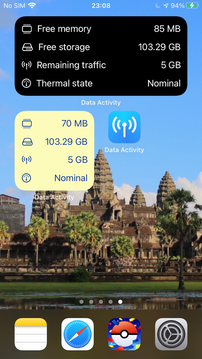 Data Activity Widget