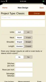 handknit garment design iphone screenshot 2