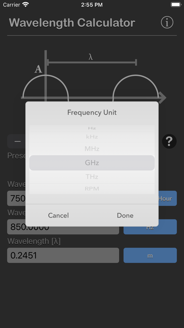 Wavelength Calculator