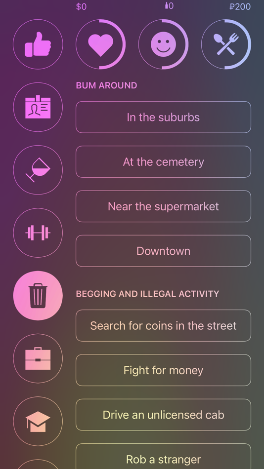 #1. Hobo Simulator (iOS) By: Denis Tokarev