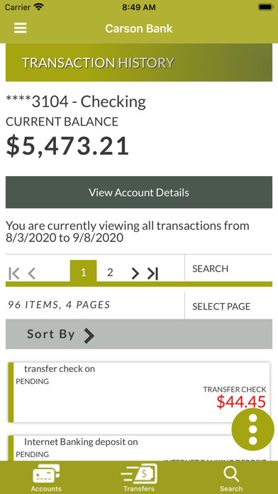 Carson Bank Mobile App Screenshot