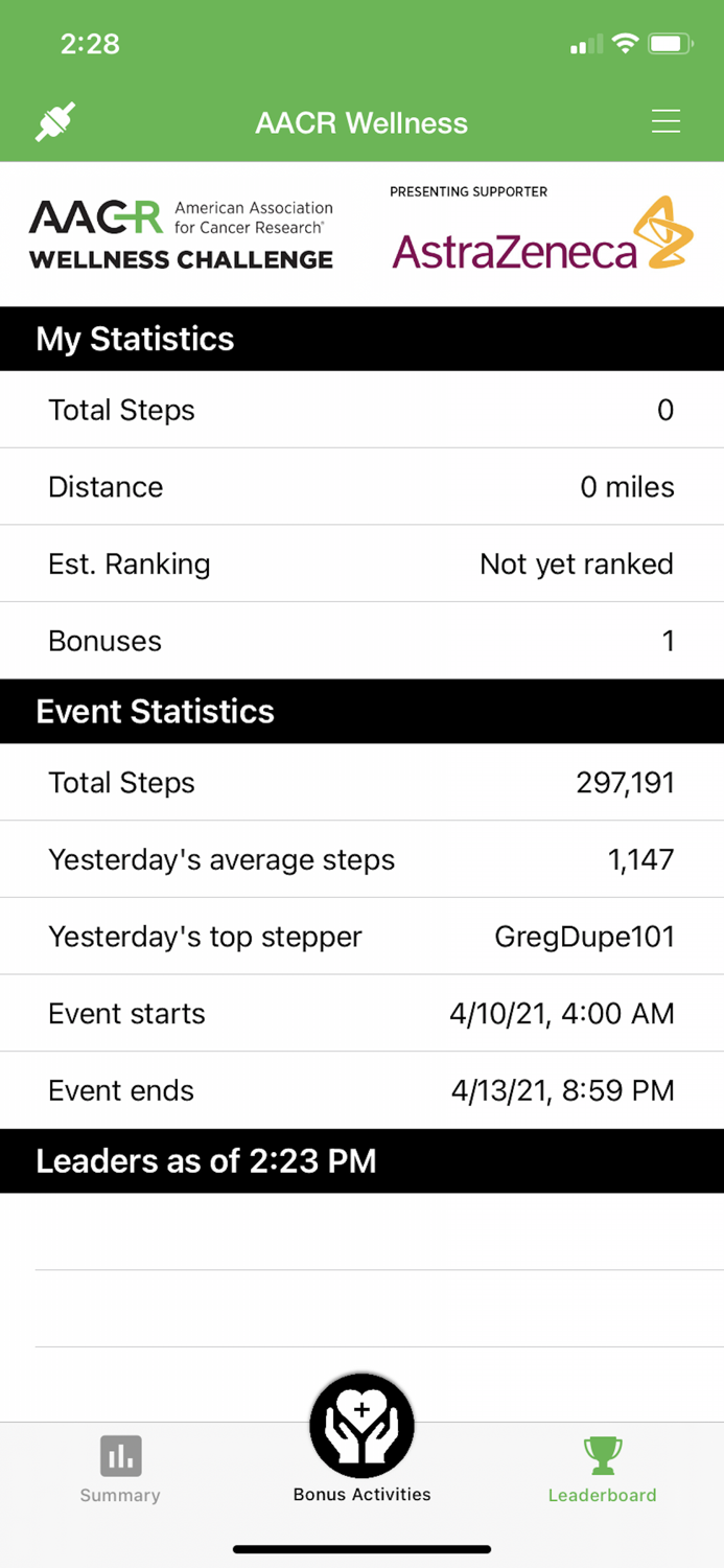 AACR Wellness Challenge