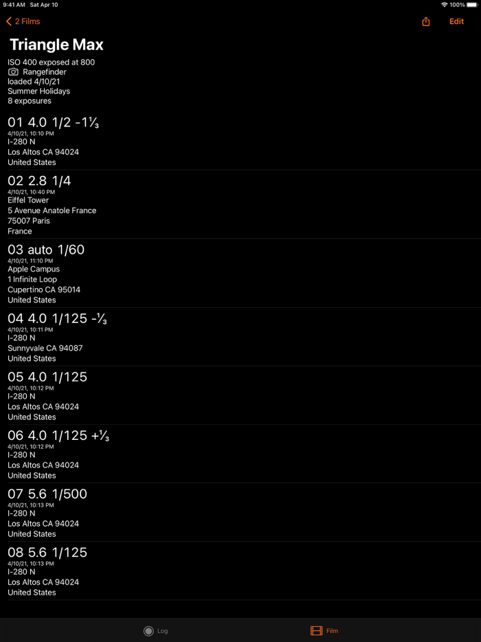 Yafra - EXIF for analog film