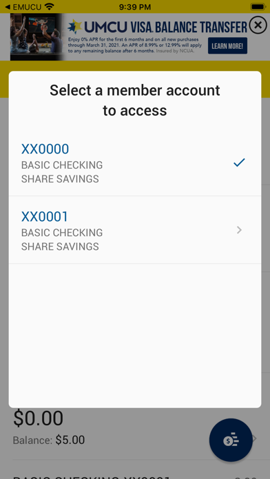 UMCU Mobile Banking Screenshot