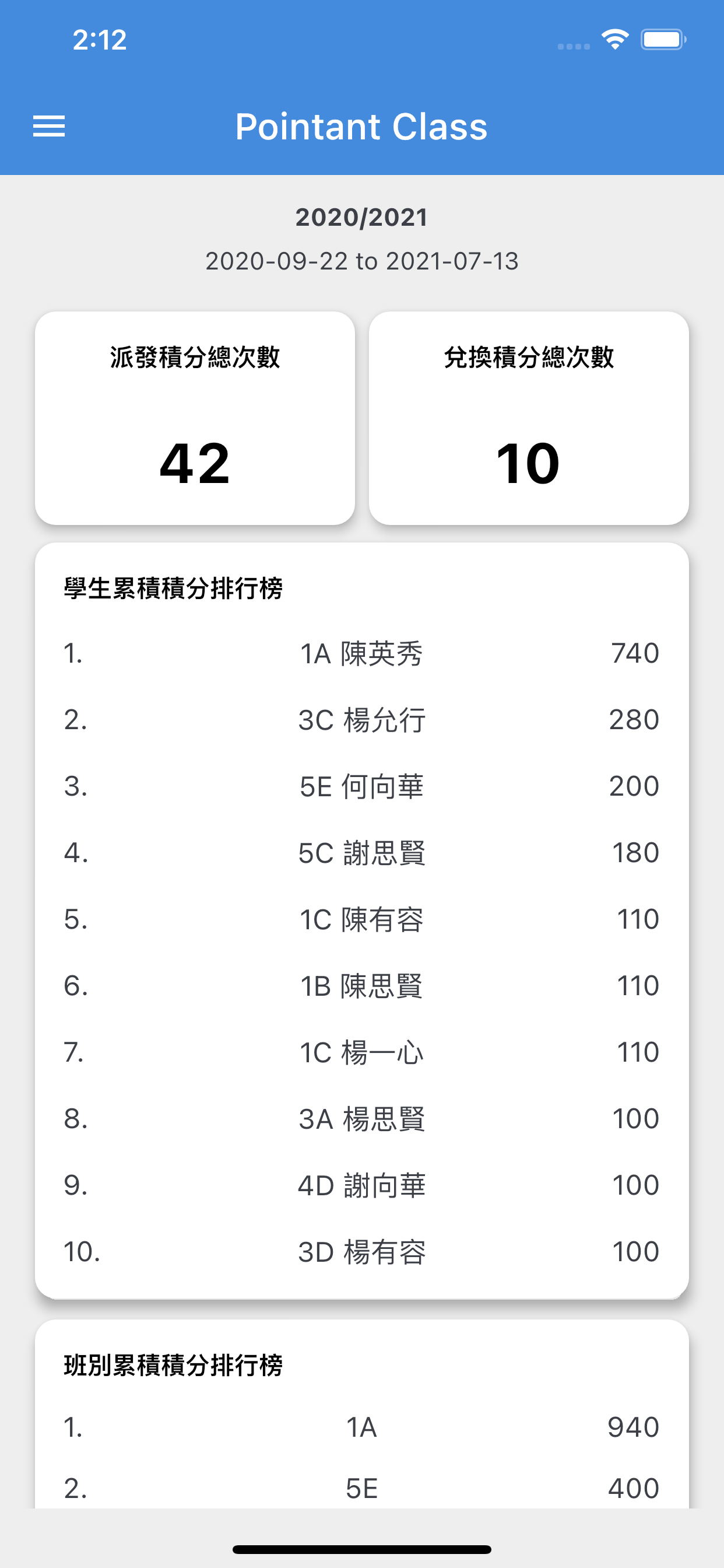 Pointant Class管理