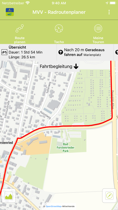 MVV - Radroutenplaner Screenshot