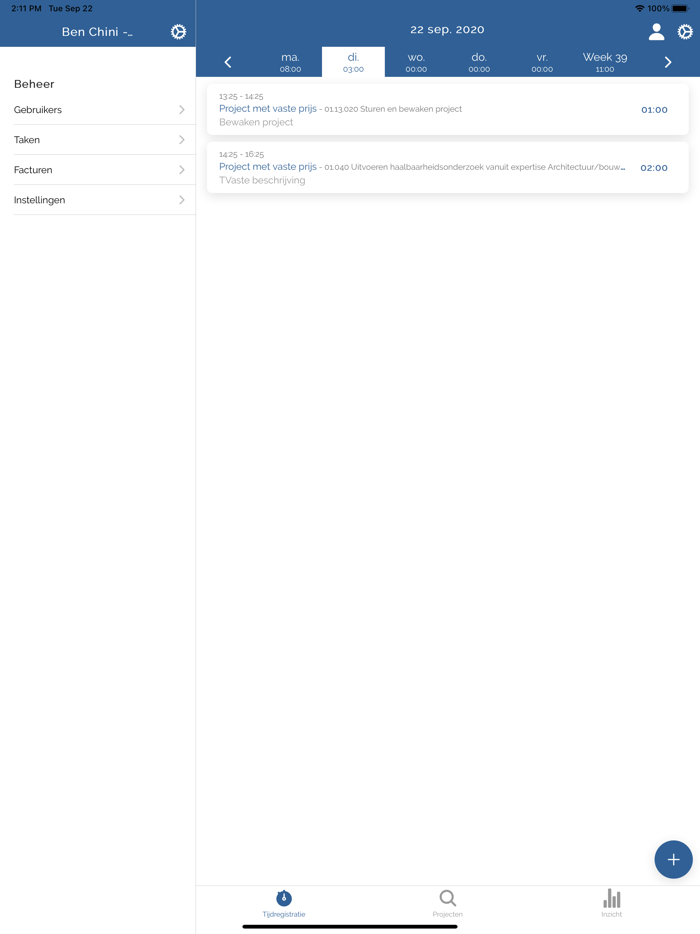 Tijdregistratie App - Tr-app