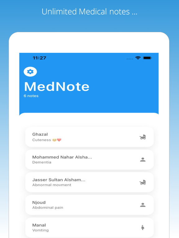 MedNote, History taking iPad screenshot 1 - Medical app