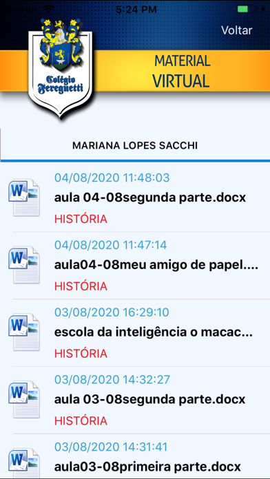 Central do Aluno Screenshot