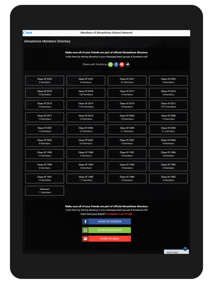 Almashines Alumni App