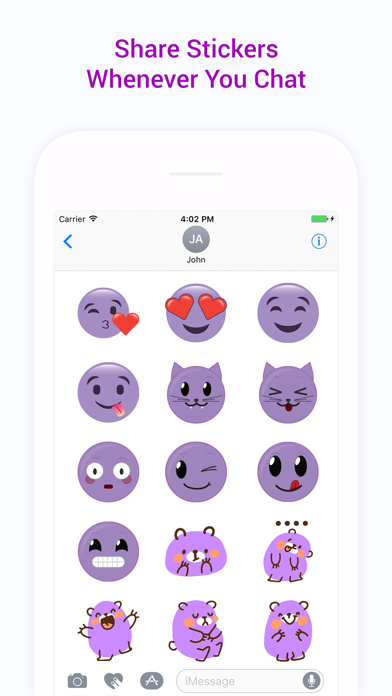Animated Cute Purple Sticker Screenshot