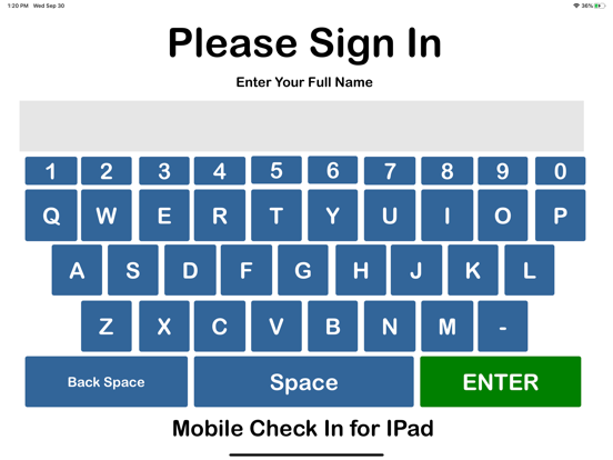 Mobile Check In for iPad