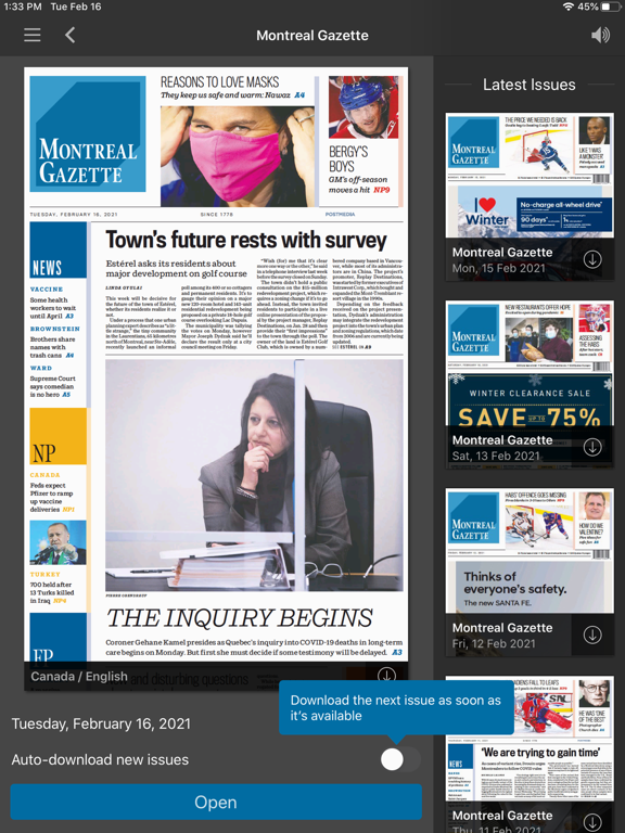 Screenshot #5 pour Montreal Gazette ePaper