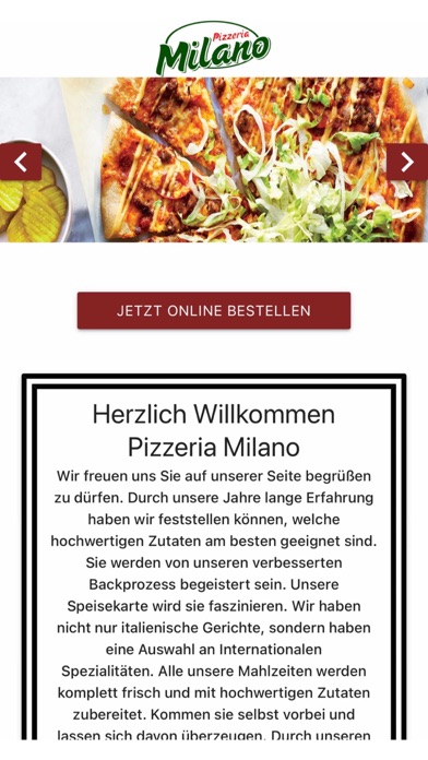 Pizzeria Milano Hürth Screenshot