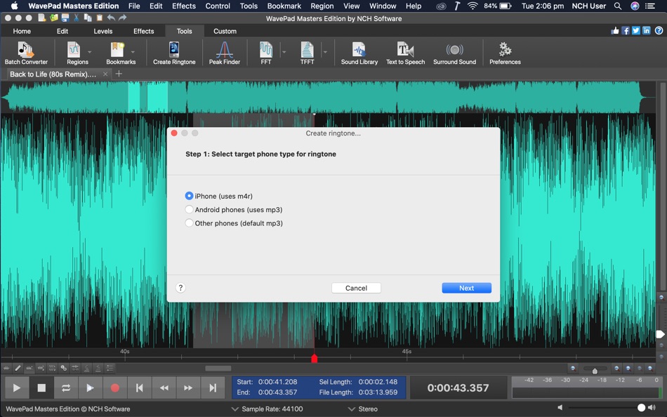 #3. WavePad Masters Edition (macOS) Av: NCH Software