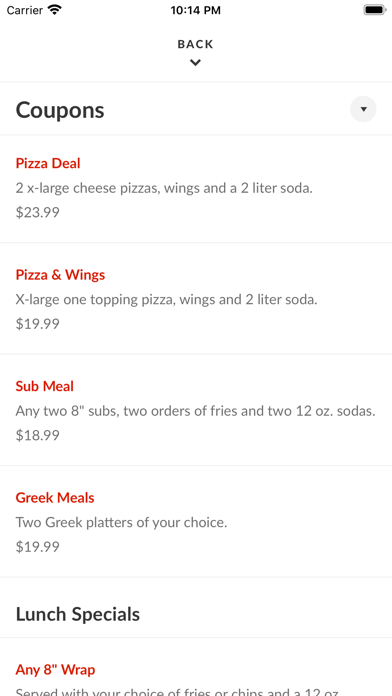 Primavera Pizzeria & Grill Screenshot