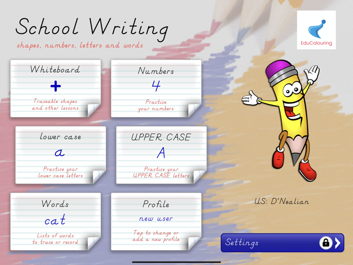 School Writing - learn the abc