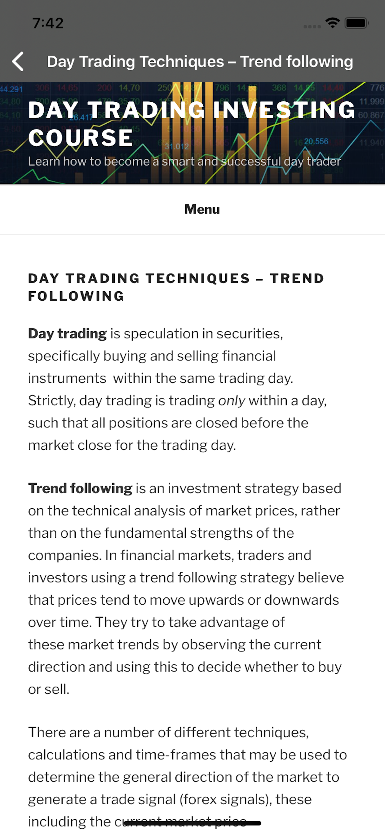 Day Trading Investor Course