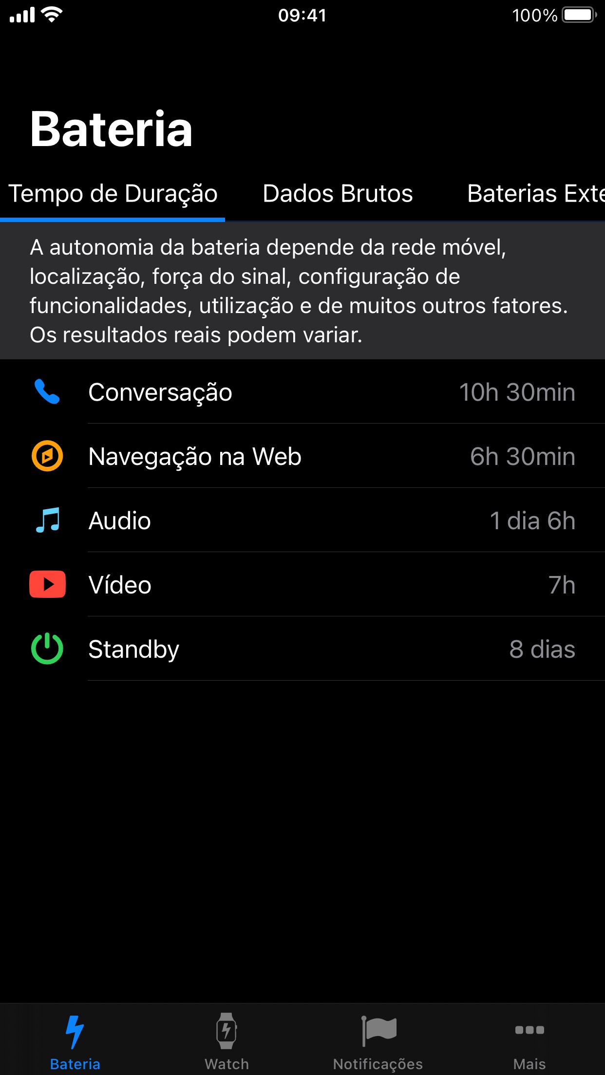 Screenshot do app Battery Life