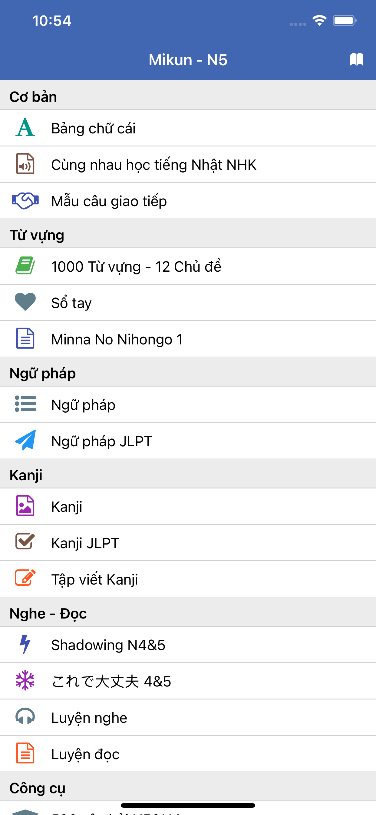 Học tiếng Nhật N5 N1 - Mikun