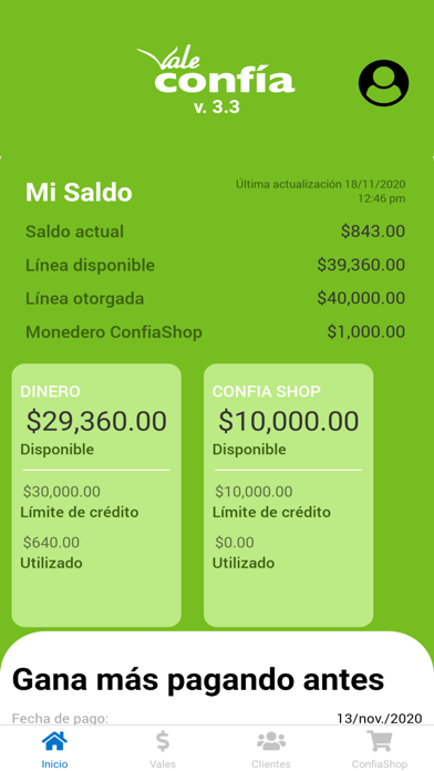 ValeConfia Distribuidor Screenshot