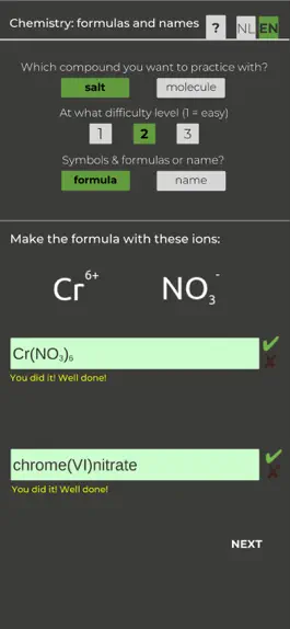 Game screenshot Scheikunde formules & namen hack