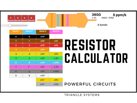 Screenshot #5 pour Resistor Calculator 3-6 Bands