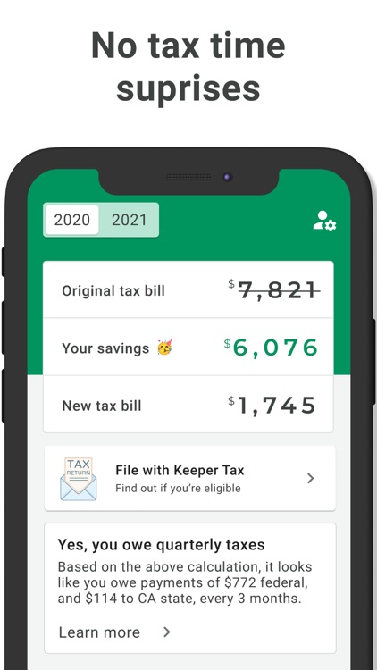 Keeper Tax: Automatic Savings screenshot-3