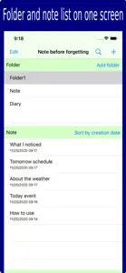 Note before forgetting screenshot #1 for iPhone