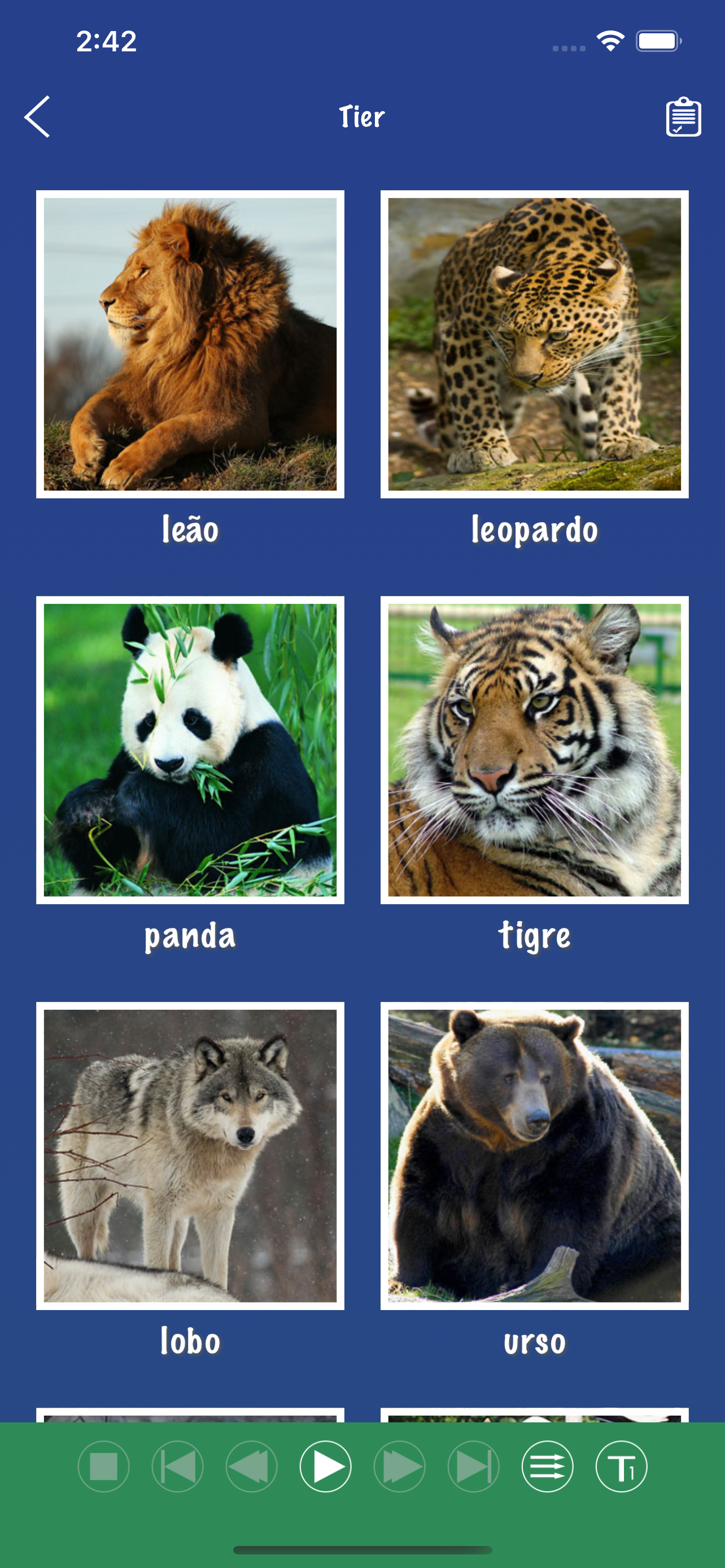 Portugiesisch Wort Flashcard