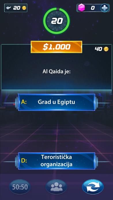 Želiš biti Milijunaš-Kviz 2020 Screenshot